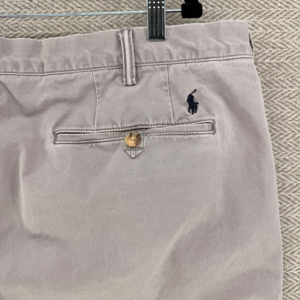 Polo Ralph Lauren Mens Stretch Straight Fit Chino Pants Gray Khaki 40x27 Preppy